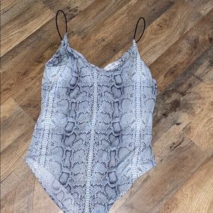 Snake skin bodysuit tank
